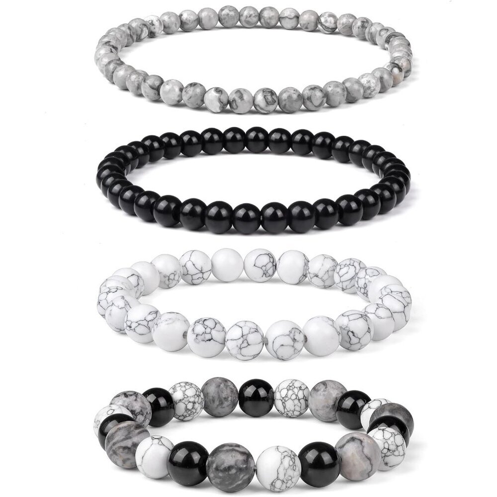 4pcs Beaded Bracelets for Women,Natural Healing Crystal Gemstones Bracelet,Anxie - Picture 1 of 7